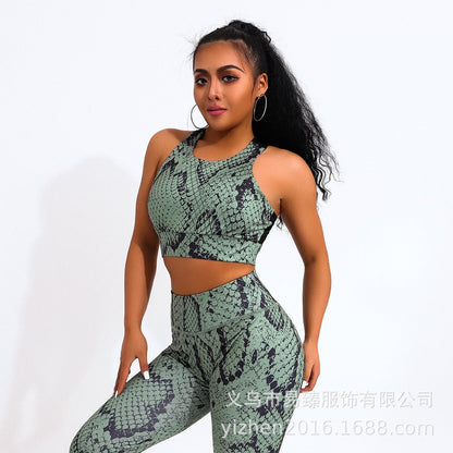 2 Piece Sexy Snake Print Yoga Set Women Workout Gym Bras Sport Fitness Leggings Ropa Deportivas Mujer Running Ladies Suit-1