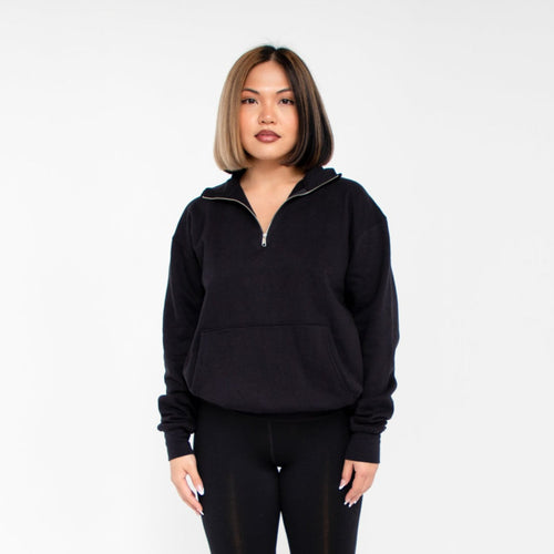 6051 - Women's Quarter Zip Sweatshirt-0