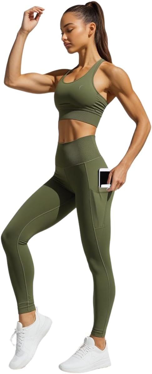 Misharen High-Waist Yoga Pocket Leggings for Women | Gym Pants | Workout & Sportswear | Stretchy | No Camel Toes, and Seamless Activewear | ملابس رياضية للنساء | بنطلون نسائي-2