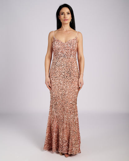 Pink Star Sequin Maxi Dress " evening dresses "-2