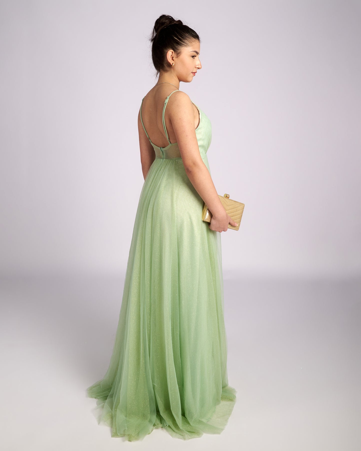 Nefeli Light Mint glitter dress "evening dresses"-4