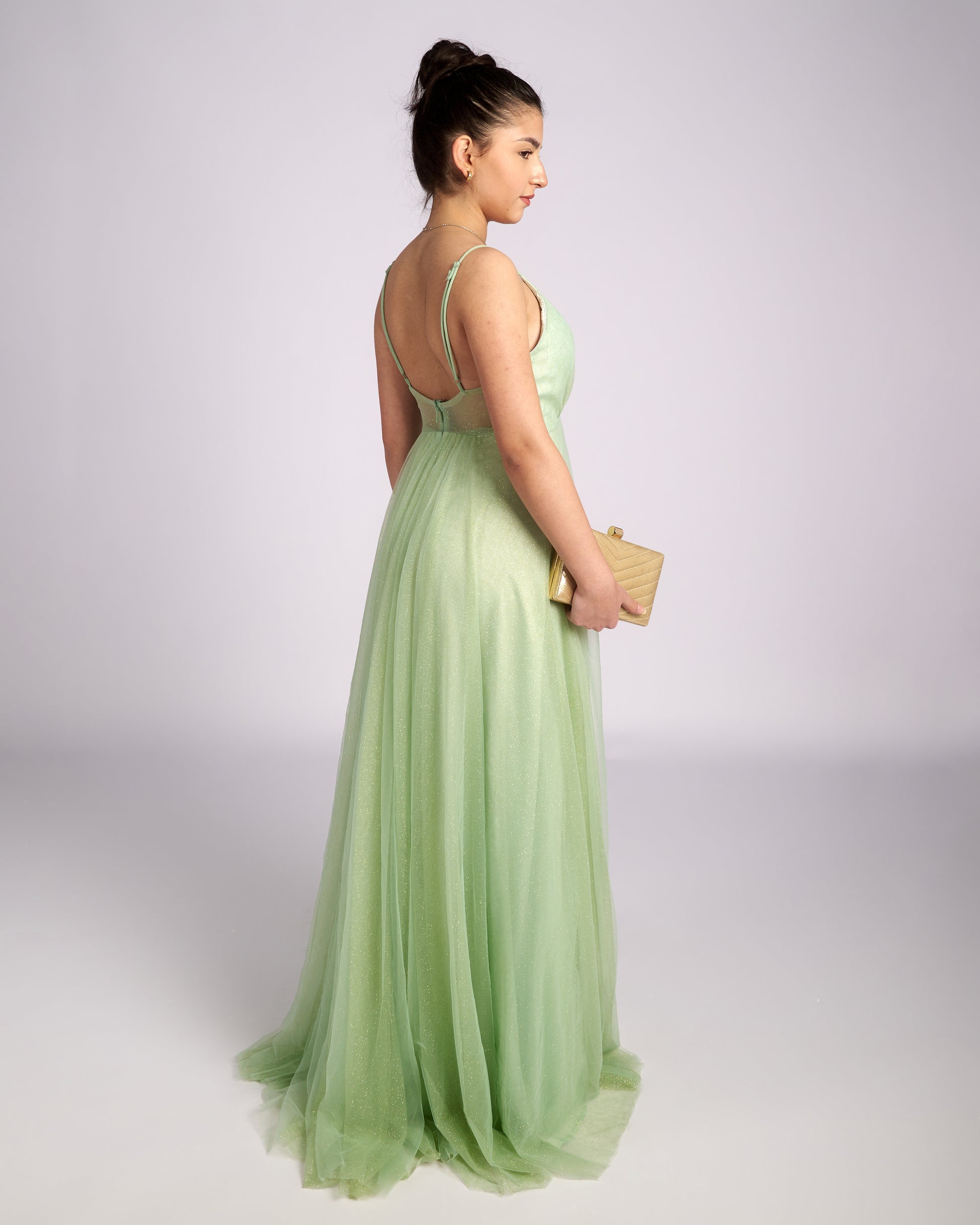 Nefeli Light Mint glitter dress "evening dresses"-4