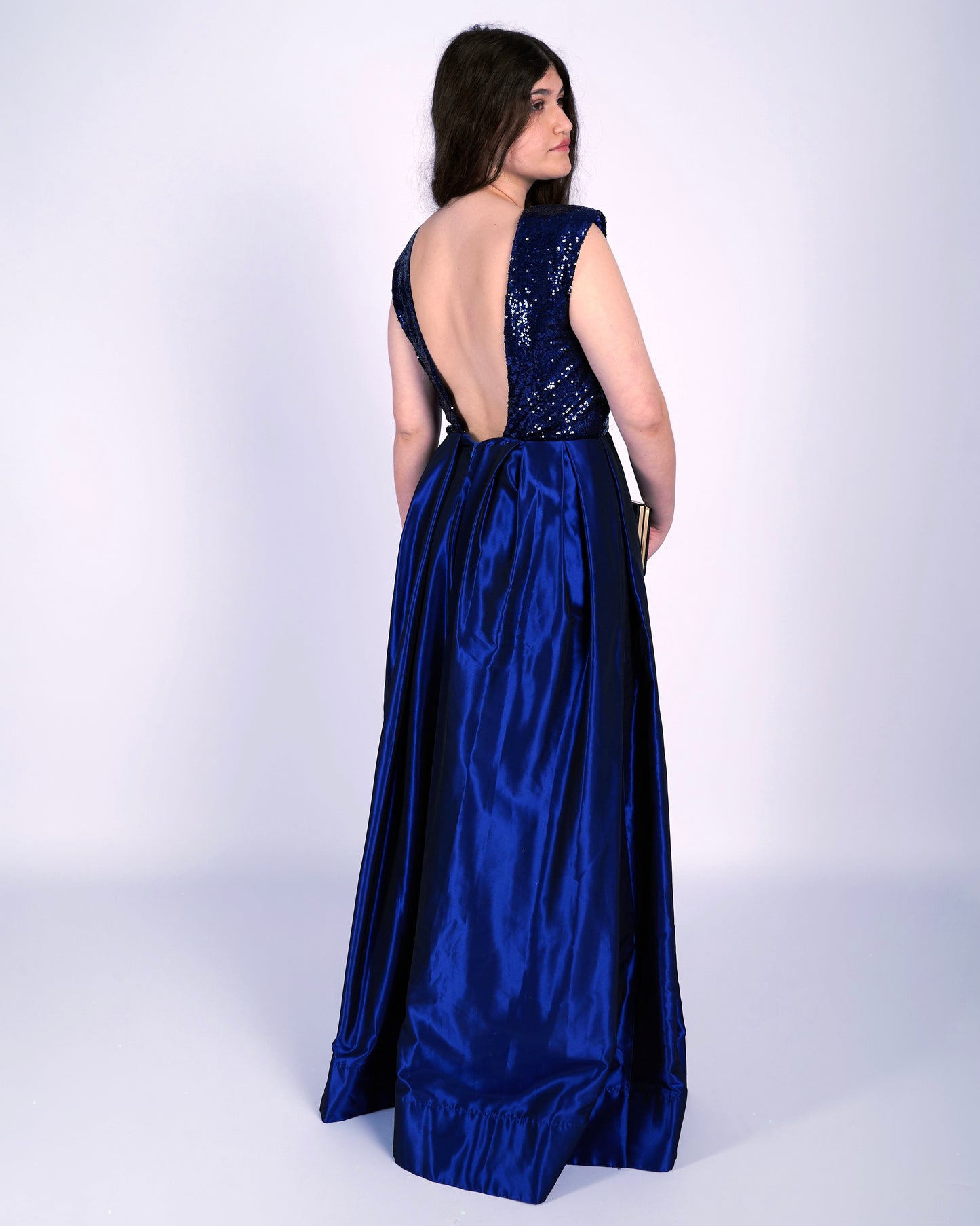 Josephine Royal Blue Sequin Taffeta Dress "evening dresses"-0