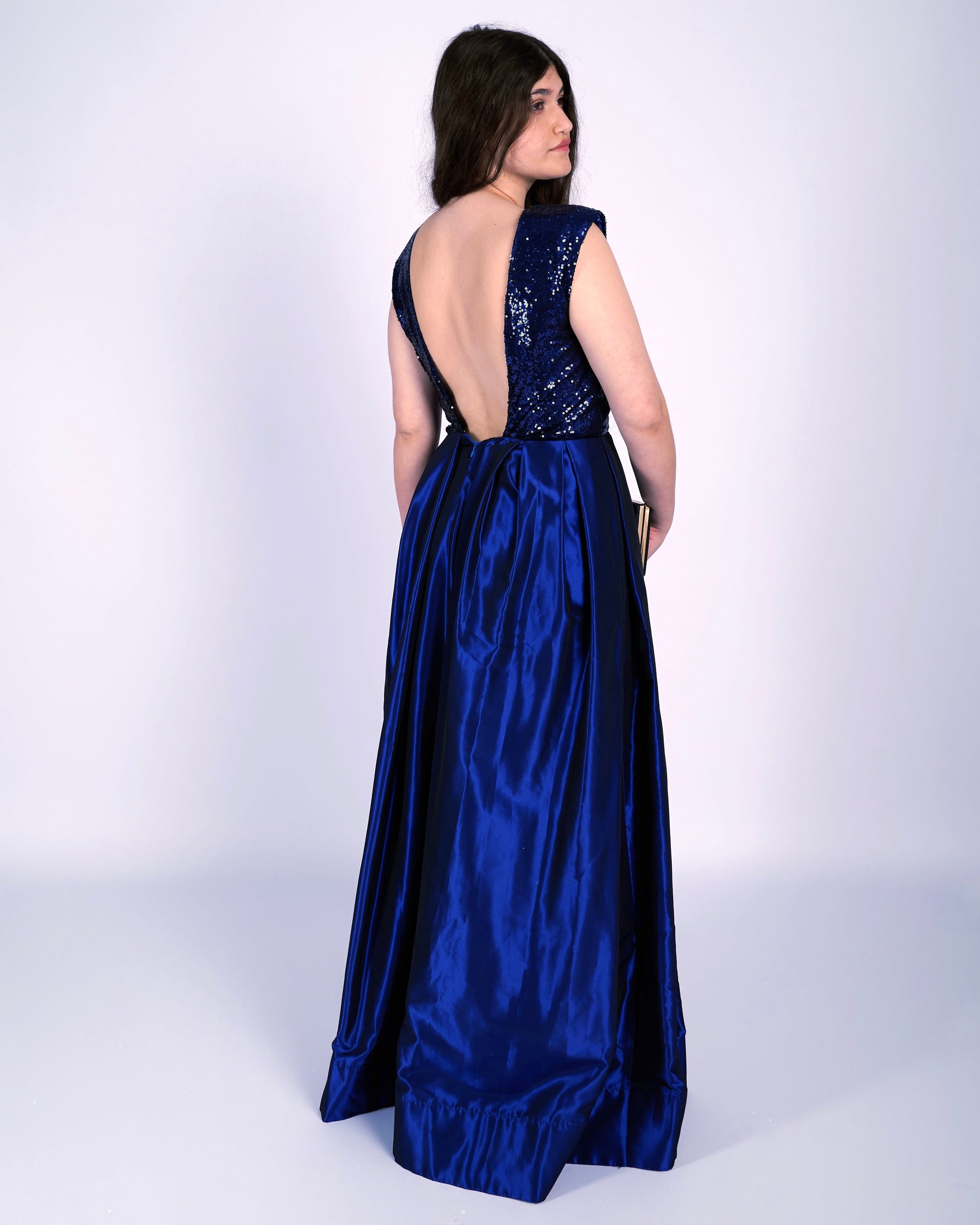 Josephine Royal Blue Sequin Taffeta Dress "evening dresses"-0