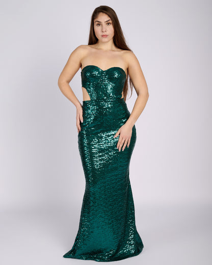 Bonita Emerald Sequin Dress evening dresses-3