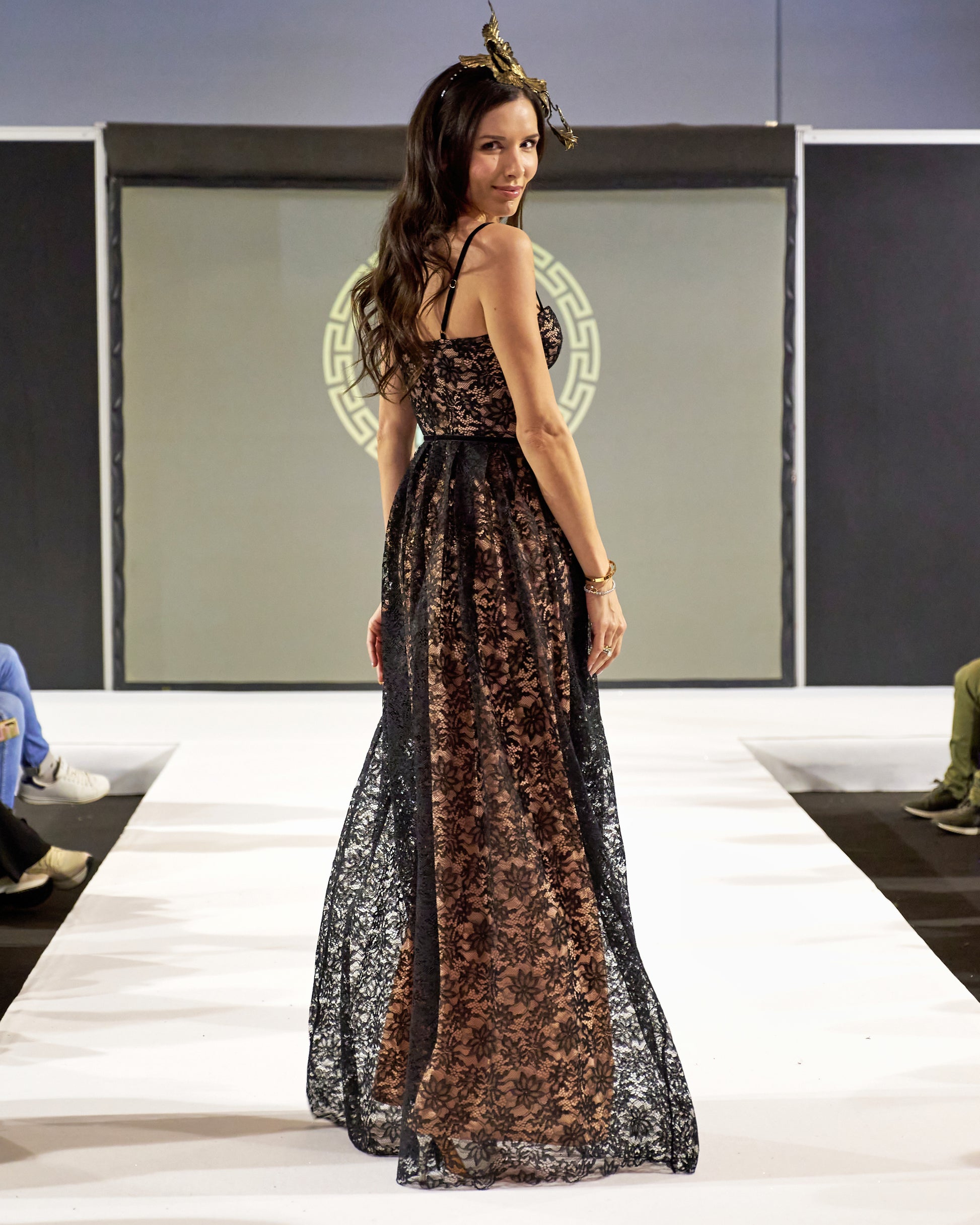 Stefania Black Floral Lace Maxi Dress Evening Dresses Stefania Black Floral Lace Maxi Dress-7