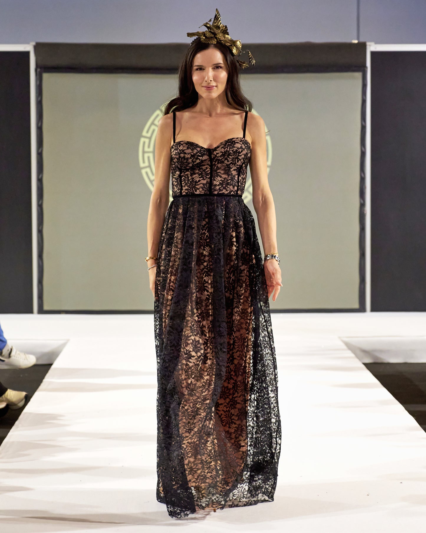 Stefania Black Floral Lace Maxi Dress Evening Dresses Stefania Black Floral Lace Maxi Dress-6