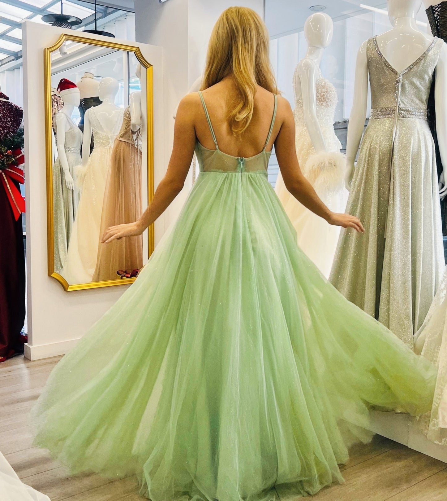 Nefeli Light Mint glitter dress "evening dresses"-3