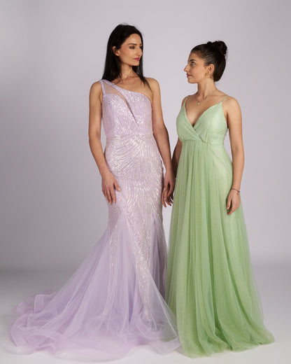 Nefeli Light Mint glitter dress "evening dresses"-0