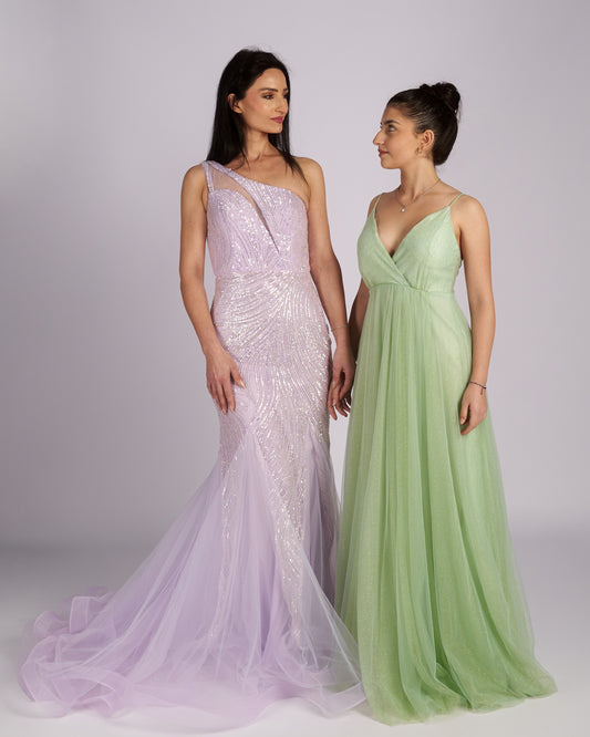 Nefeli Light Mint glitter dress "evening dresses"-0