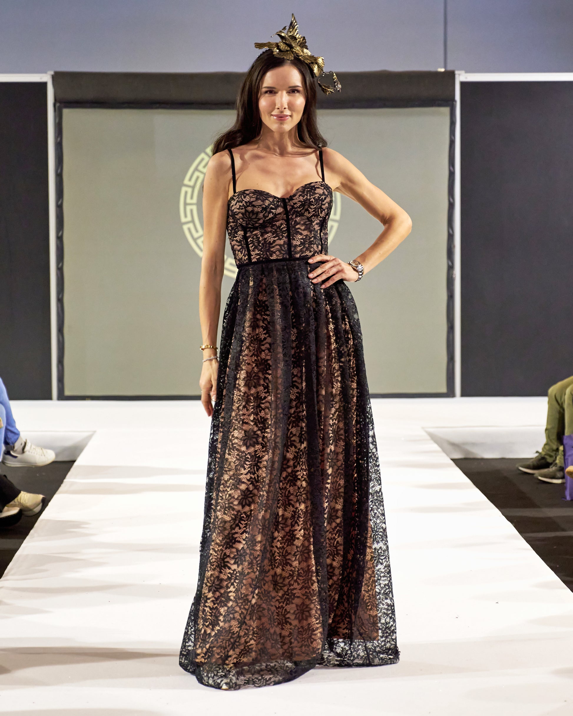 Stefania Black Floral Lace Maxi Dress Evening Dresses Stefania Black Floral Lace Maxi Dress-0