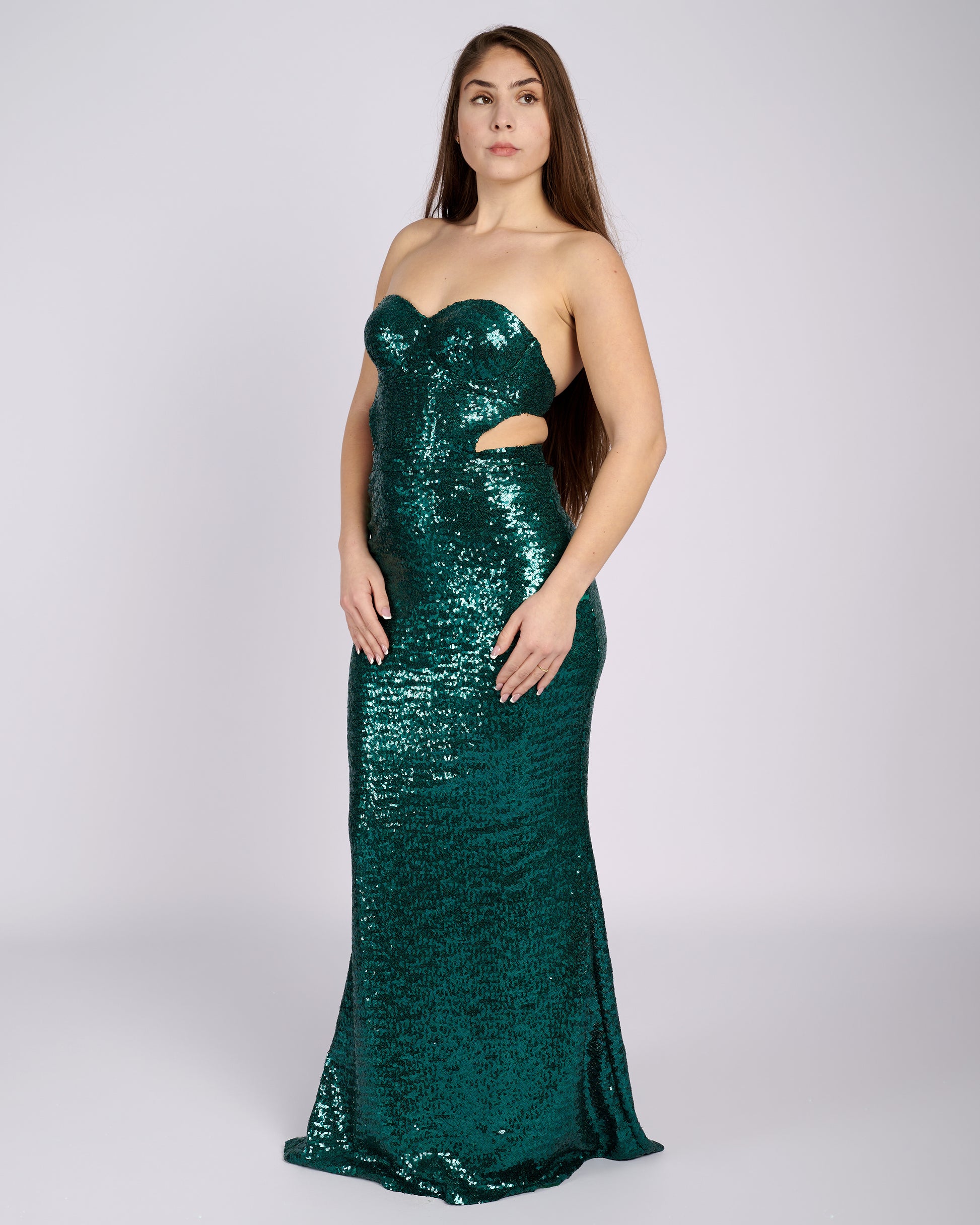 Bonita Emerald Sequin Dress evening dresses-1