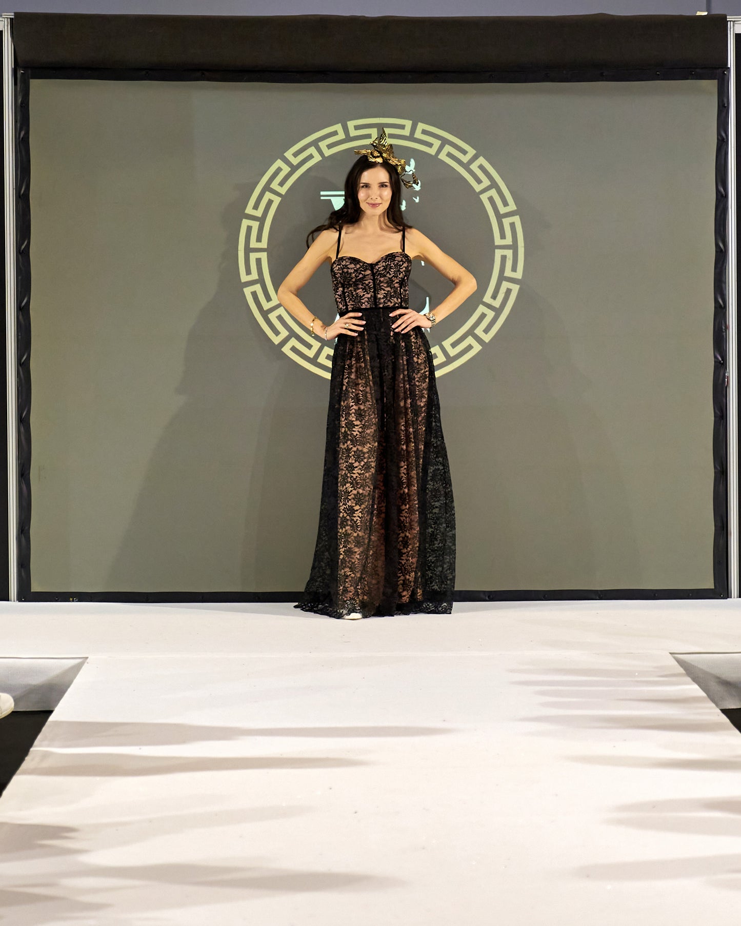 Stefania Black Floral Lace Maxi Dress Evening Dresses Stefania Black Floral Lace Maxi Dress-5