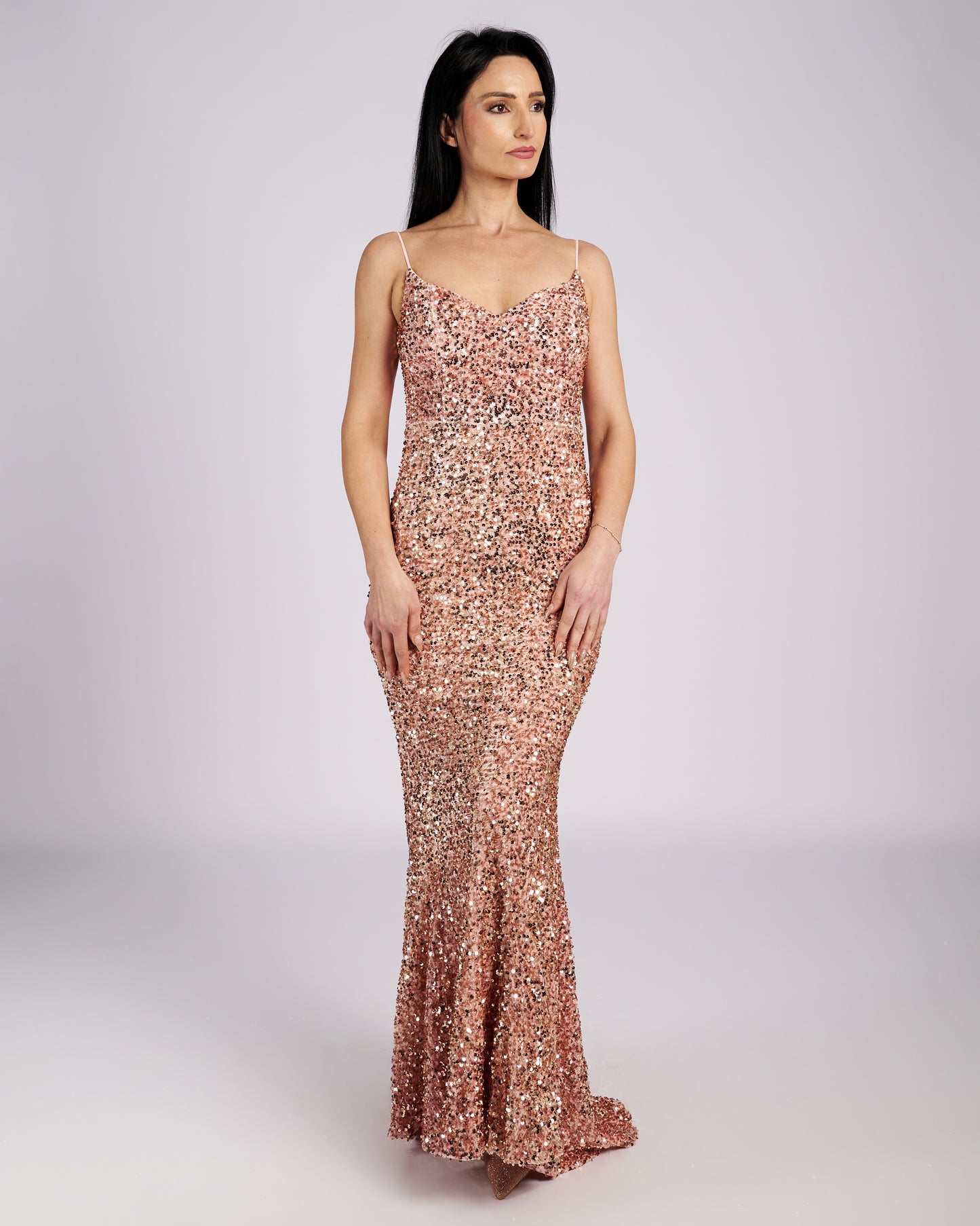 Pink Star Sequin Maxi Dress " evening dresses "-4