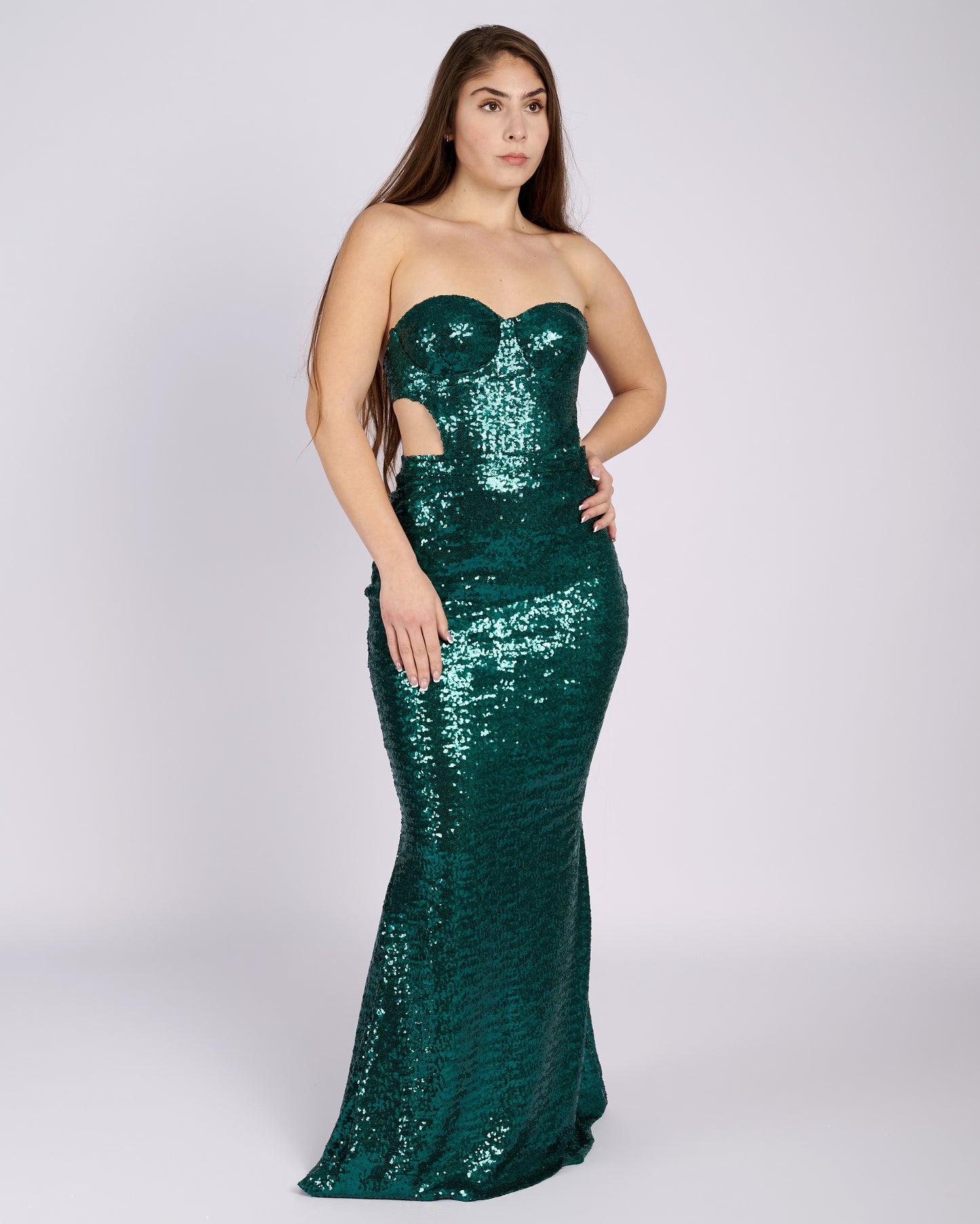 Bonita Emerald Sequin Dress evening dresses-4