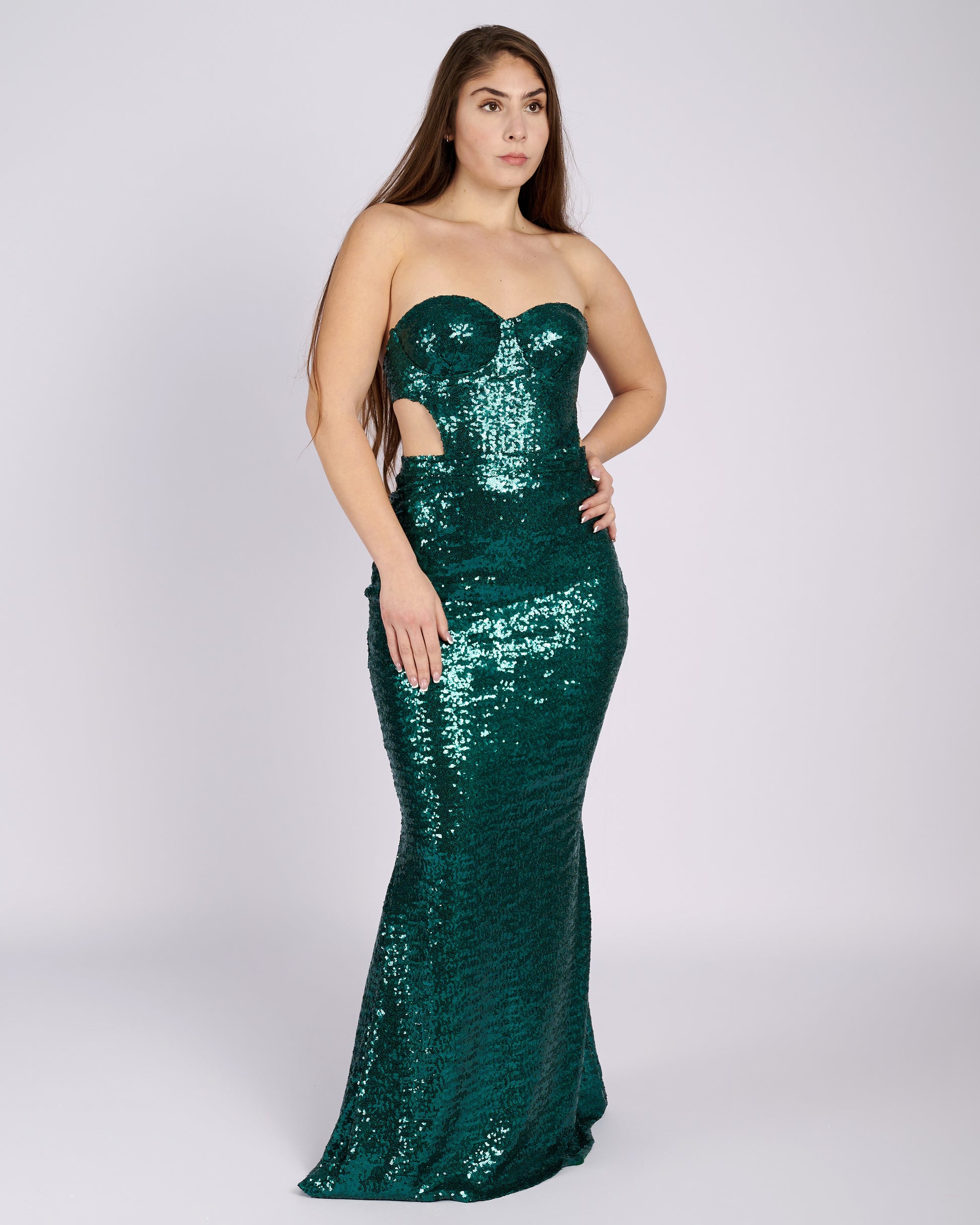 Bonita Emerald Sequin Dress evening dresses-4