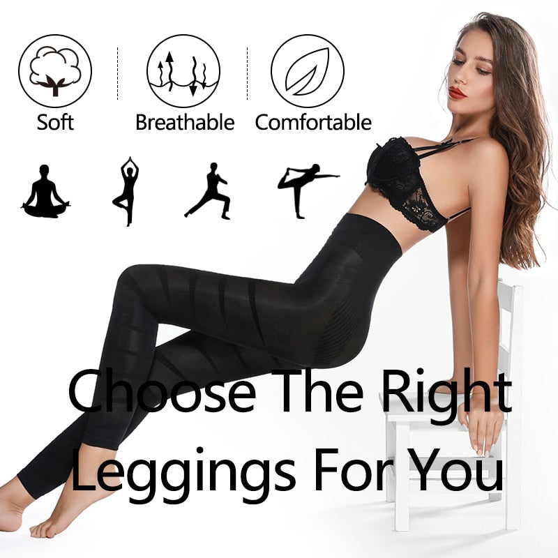 Women High Waist Leggings Tummy Control Shaper Tight Pants Shapewear Shaping Legins Workout Fitness Running Jeggings-4