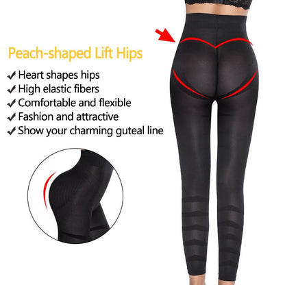 Women High Waist Leggings Tummy Control Shaper Tight Pants Shapewear Shaping Legins Workout Fitness Running Jeggings-3