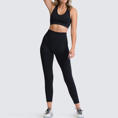 Seamless Gym Set Nylon Woman Sportswear 2 Piece Exercise Leggings Padded Sports Bras Women Fitness Wear Yoga Sets Sports Suits-8
