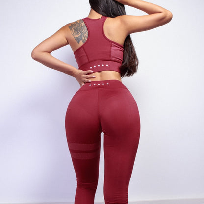 High Waist 2 Piece Fitness Set Women New Seamless Leggings Push Up Yoga Suit Woman Gym Running Sportswear For Ladies-3