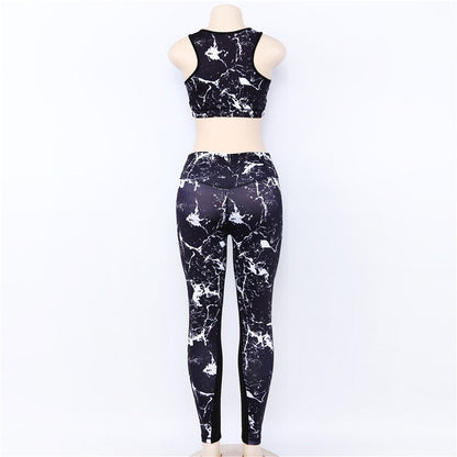 Sport Suit 3D Print Fitness Suit Leggings Breathable Yoga Set Sexy Running Workout Sportswear Tracksuit For Women Gym Clothing-3