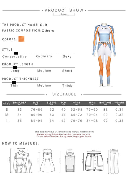 Women Long Sleeve CropTop Slim Outfit Tracksuit Two Pieces Set letter Print High elastic Skinny Leggings Female Sportswear-2