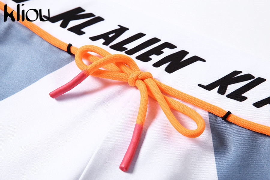 Women Long Sleeve CropTop Slim Outfit Tracksuit Two Pieces Set letter Print High elastic Skinny Leggings Female Sportswear-4