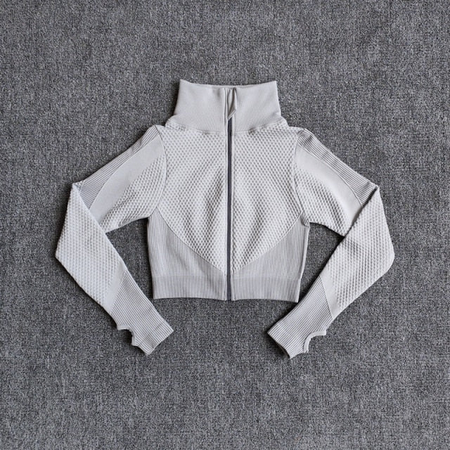 Yoga-Top Vital Seamless Yoga Shirt Women Fitness Zipper Long Sleeve Workout Tops Gym Clothes Sportswear Running T-Shirts-6