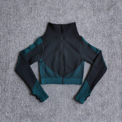 Yoga-Top Vital Seamless Yoga Shirt Women Fitness Zipper Long Sleeve Workout Tops Gym Clothes Sportswear Running T-Shirts-5