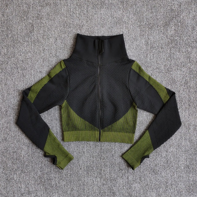 Yoga-Top Vital Seamless Yoga Shirt Women Fitness Zipper Long Sleeve Workout Tops Gym Clothes Sportswear Running T-Shirts-7