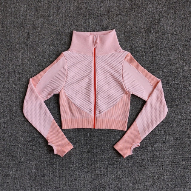 Yoga-Top Vital Seamless Yoga Shirt Women Fitness Zipper Long Sleeve Workout Tops Gym Clothes Sportswear Running T-Shirts-9