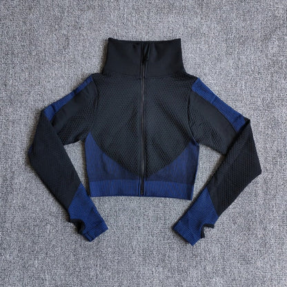 Yoga-Top Vital Seamless Yoga Shirt Women Fitness Zipper Long Sleeve Workout Tops Gym Clothes Sportswear Running T-Shirts-10