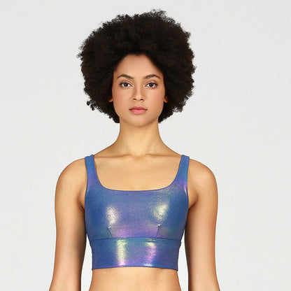 GOLD STAMPING Shockproof Running Yoga Sports Bras Crop