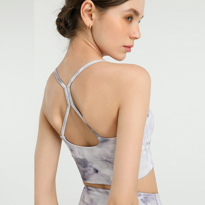 Tie Dye Buttery Soft Dance Yoga Sports Bras Tops Women
