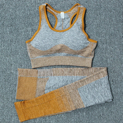 Autumn Yoga set Women Gym Clothes Seamless Fitness Sportswear Tracksuit Short Sleeve Top Leggings Pants Workout Clothing Outfits-9