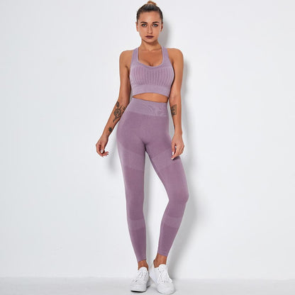 Seamless Yoga Fitness Set Women Sportswear Tank Bra Crop Top Leggings Pants Workout Clothes Gym Clothing 2 Piece Yoga Tracksuit-8