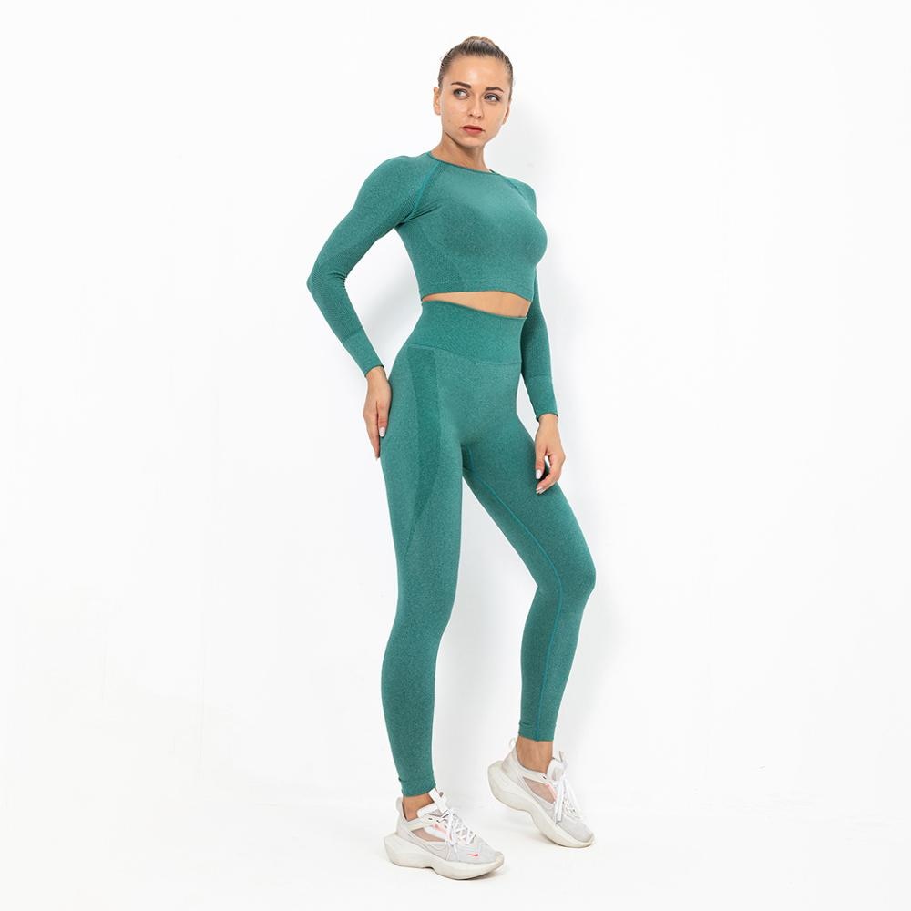Autumn Yoga set Women Gym Clothes Seamless Fitness Sportswear Tracksuit Long Sleeve Shirts Leggings Workout Clothing Outfits-0