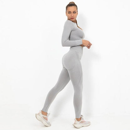 Autumn Yoga set Women Gym Clothes Seamless Fitness Sportswear Tracksuit Long Sleeve Shirts Leggings Workout Clothing Outfits-10