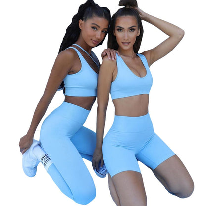 Seamless Solid Yoga Set Women Gym Clothes One Shoulder Crop Top Legging Sexy Fitness Sportswear Suit Running Workout Tracksuit-5