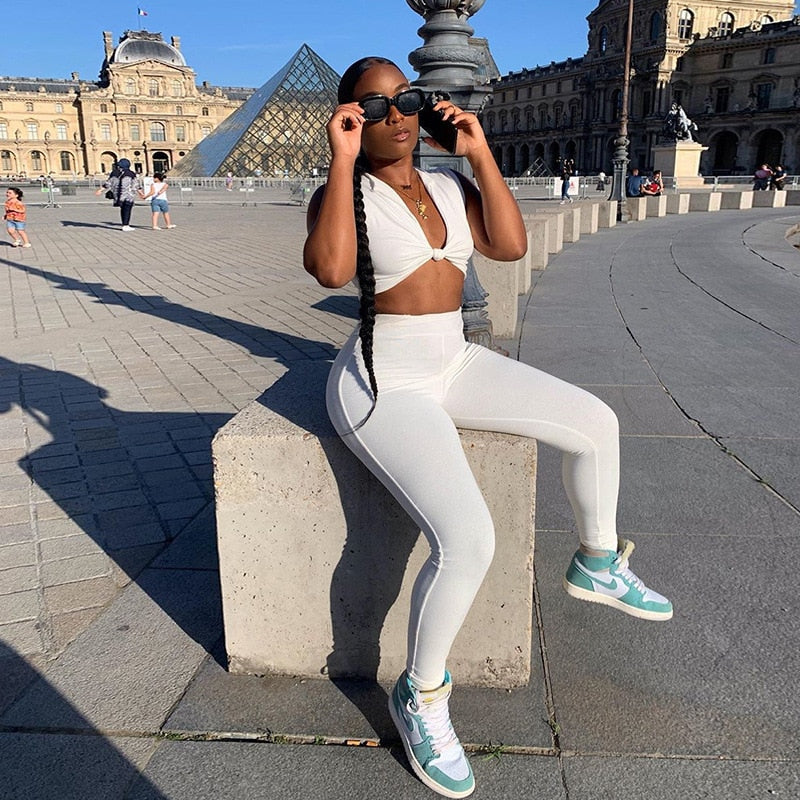 Seamless Solid Yoga Set Women Gym Clothes V Neck Bra Crop Top Legging Pants Sexy Fitness Sportswear Running Workout Tracksuit-2