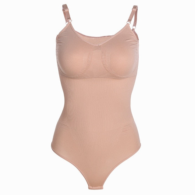 Women Shaping Full Body Shaper V-neck Summer Tops Waist Trainer Butt Lifter Bodysuits Postpartum Shapewear Slimming Underwear-4