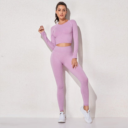 Yoga Sports Crop Top Long Sleeve Gym Women's Seamless T-shirt Fitness Woman Sport T-shirt Workout Tops For Women's Sportswear-3