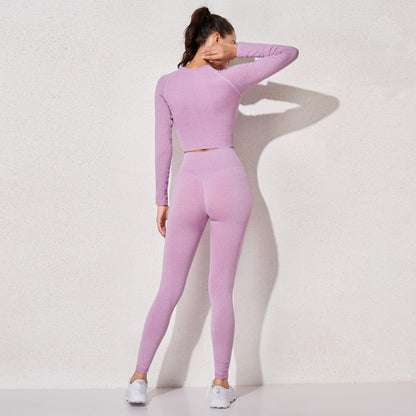 Yoga Sports Crop Top Long Sleeve Gym Women's Seamless T-shirt Fitness Woman Sport T-shirt Workout Tops For Women's Sportswear-2