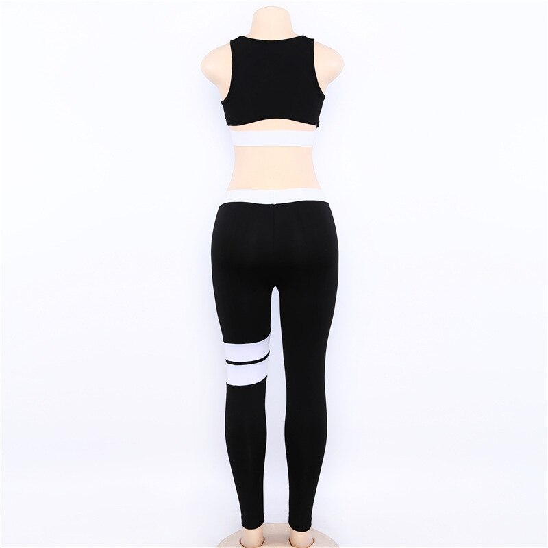 Women Tracksuit Solid Yoga Set Patchwork Running Fitness Jogging T-shirt Leggings Sports Suit Gym Sportswear Workout Clothes S-L-4