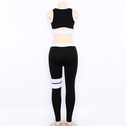 Women Tracksuit Solid Yoga Set Patchwork Running Fitness Jogging T-shirt Leggings Sports Suit Gym Sportswear Workout Clothes S-L-4