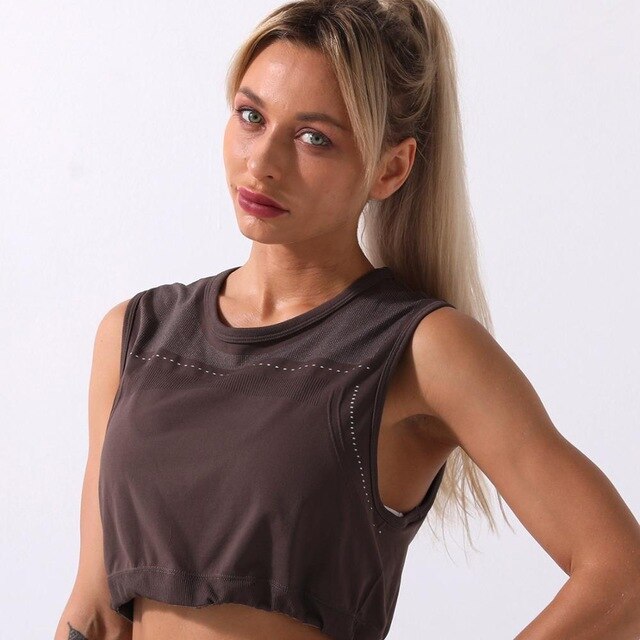 Sportswear Yoga Set Women GYM Clothing Solid Loose Tank Drawstring Crop Top Leggings Set Workout Running Fitness Tracksuit-19