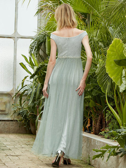 Elegant Prom Dresses Long Cap Sleeve Beading Illusion Dresses-3