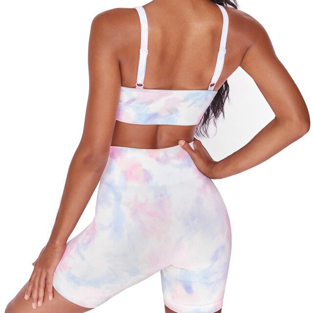 Sportswear Yoga Set Women GYM Clothing Solid Sleeveless Crop Top Shorts Two Piece Set Casual Workout Active Push Up Tracksuit-7