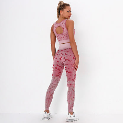 Sportswear Camo Yoga Set Women Seamless Gym Clothes Jogging Workout Fitness Tracksuit Tank Crop Top Hips Lifting Pantalones Suit-3