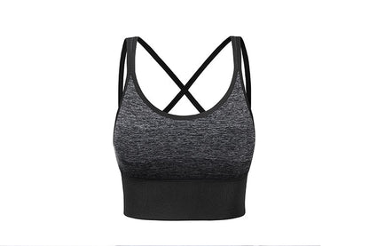 Women's Wirefree Padded Yoga Bras Strappy Sexy Longline Sports Bra Crop Tops